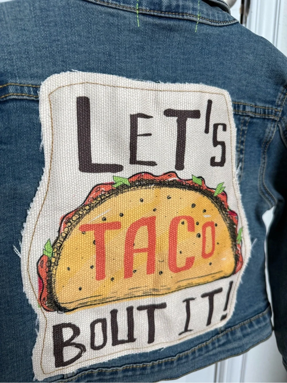 Kids' “Wee Monster” Denim Jacket with Patch Details